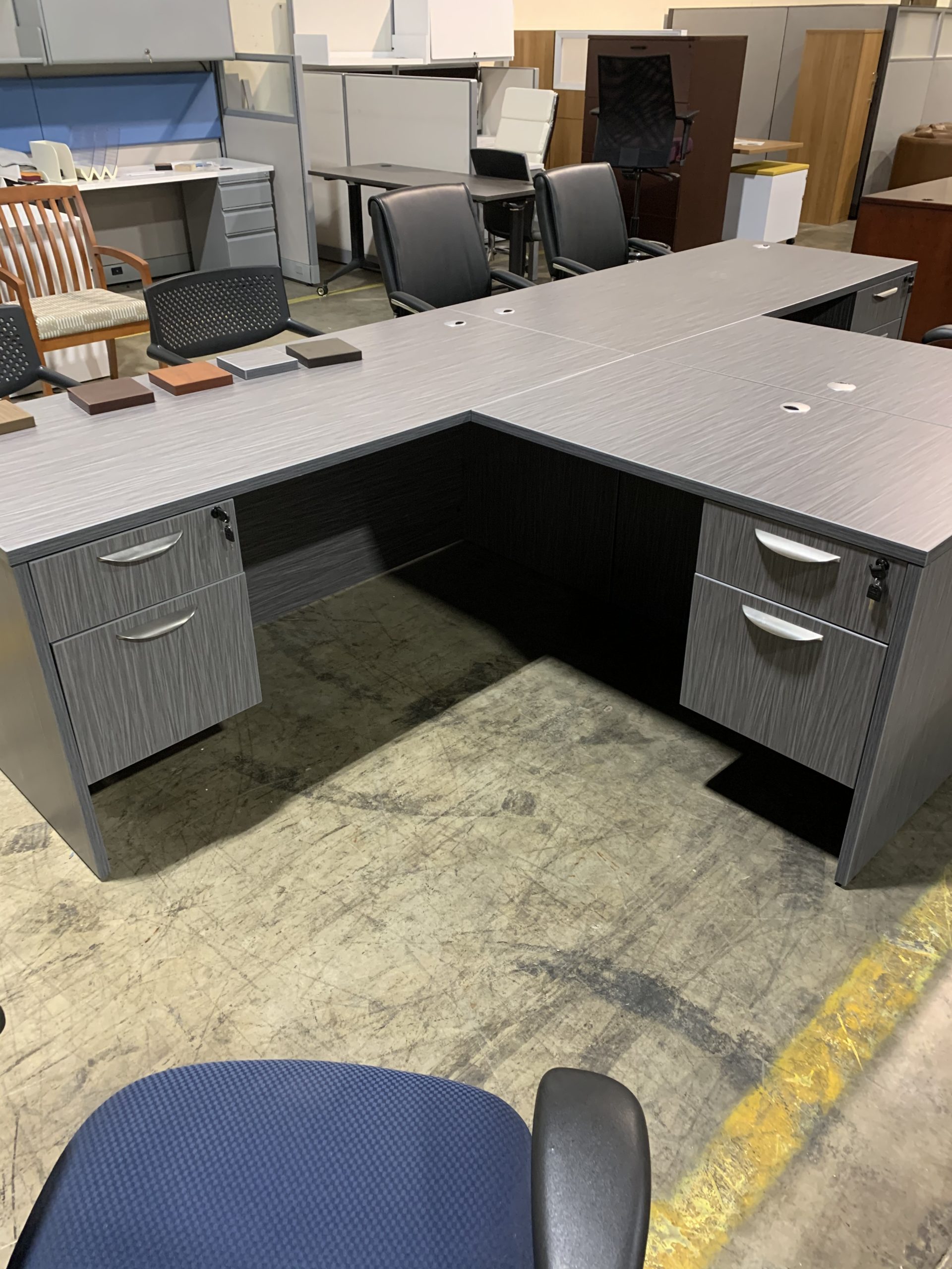 Grey Laminate "L" Desk Image