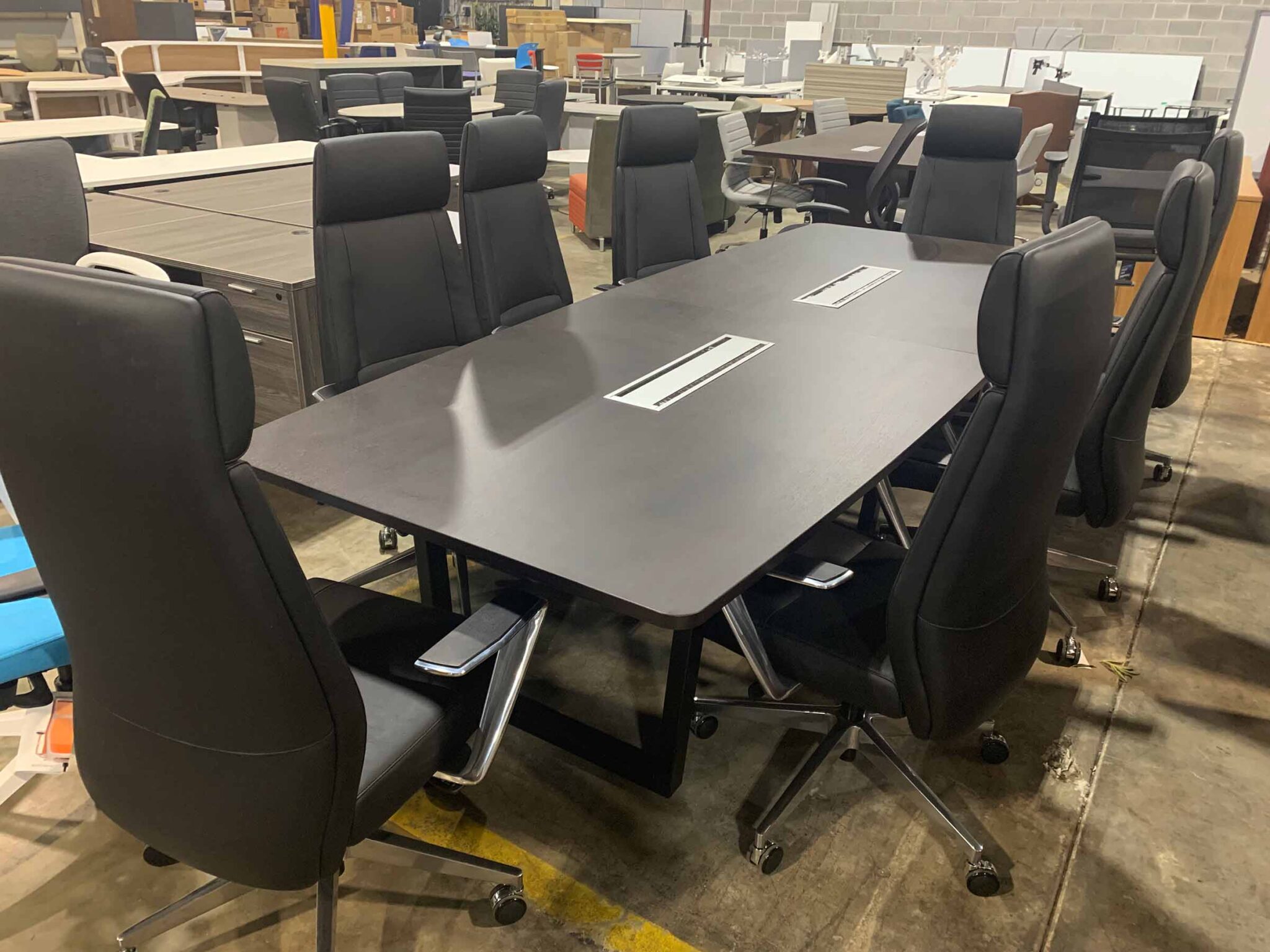 Corp Design Boat Shape Table with Wire Grommets | Capital Furniture